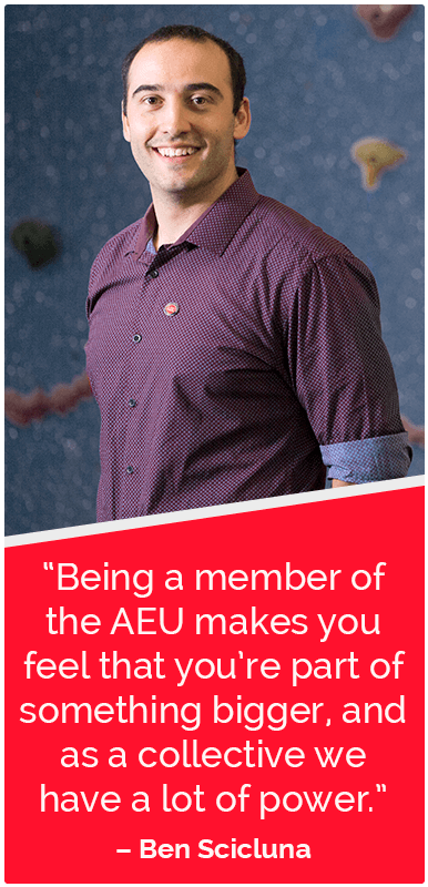 AEU member Ben Scicluna smiling 
