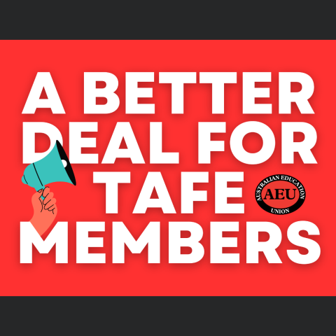 Tile for TAFE teachers agreement campaign Victoria
