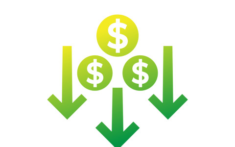 Money budget arrows down